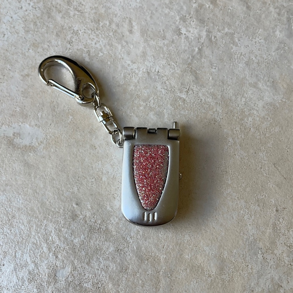 Snap Keychain watch battery silver color